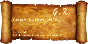 Gausz Krisztián névjegykártya
